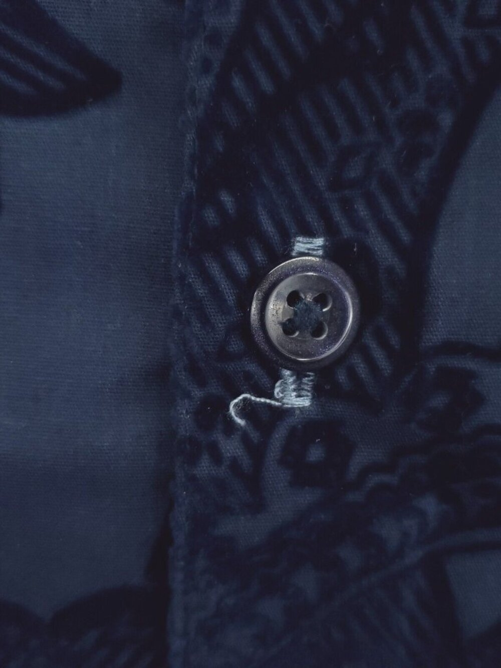 INC International Concepts Shirt Mens S Blue Raised Velvet Velour Paisley Design - Picture 5 of 12